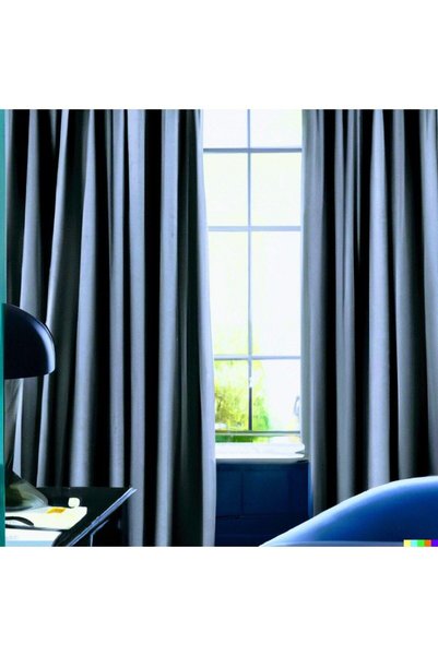 MebelPort Curtain ستارة تعتيم 100% فاخرة مزدوجة التعتيم رمادي مينا مزدوجة الجوانب