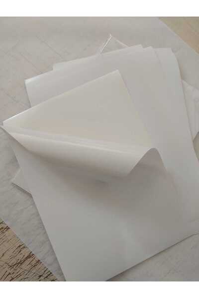 OzmeralBaskı Adcoat 25 Adet Yapışkanlı Etiket Parlak Kuşe A4 Ebat