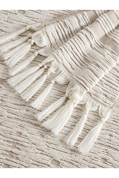 Karna Home Бавовняний одношаровий рушник з жакардовим візерунком Karna Premıum Stella 70x140см