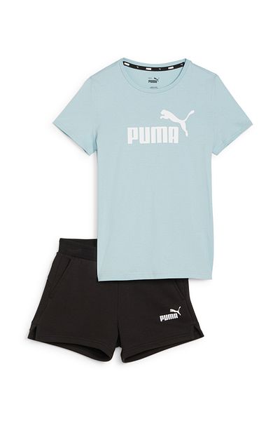 Puma Logo Tee and Shorts Set -Turquoise Surf