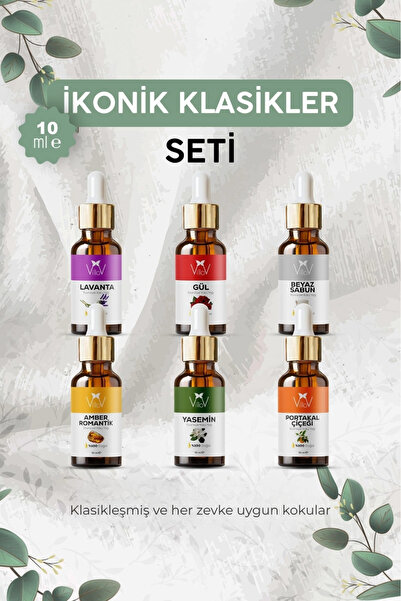 Villov 6'lı İkonik Klasikler Seti Esansiyel Uçucu Yağı Buhurdanlık Yağı Aroma...