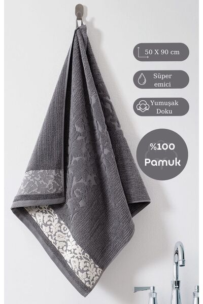 Karna Home Cotton Single Towel Jacquard Carnation Premium Sıbell 50X90Cm