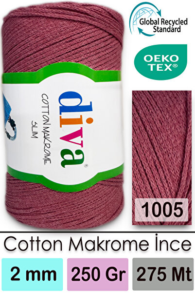 Diva İplik Diva Cotton Макроме Тонкий 1005 Темно-лососевий