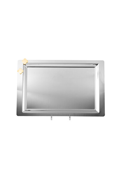 TOHFAT-AL MAIDAH تبسي الأصالة الفاخرة من الفولاذ مستطيل نيكل ذهبي وسط