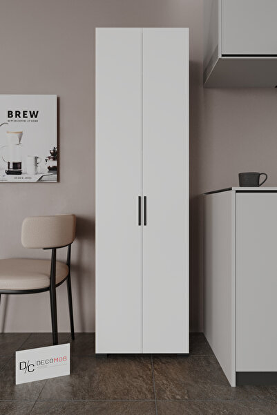 Decomob Ares 2 Kapaklı Boy Dolabı 8 Raflı Erzak Dolabı Çok Amaçlı Dolap Banyo...