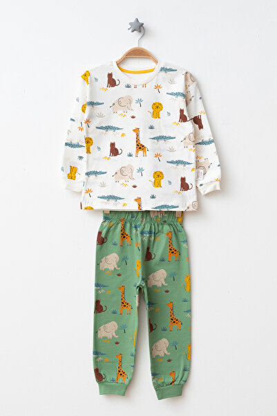 Beniizle Hayvanlar Desenli 2'li Erkek Çocuk Pijama Takımı