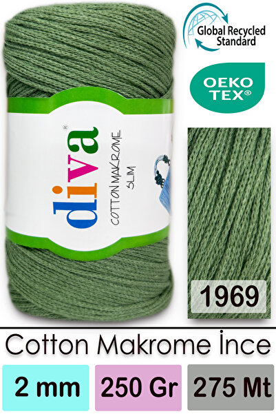 Diva İplik Diva Cotton Makrome Ince 1969 Elma Yeşili