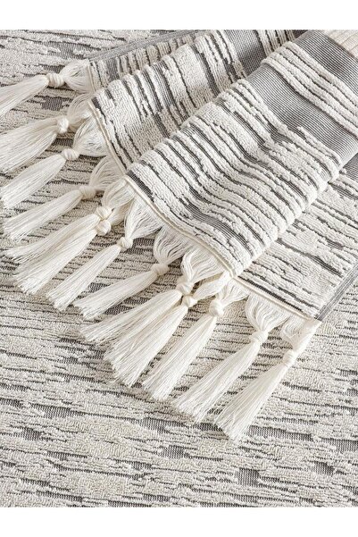 Karna Home Бавовняний одношаровий рушник з жакардовим візерунком Karna Premıum Stella 70x140см