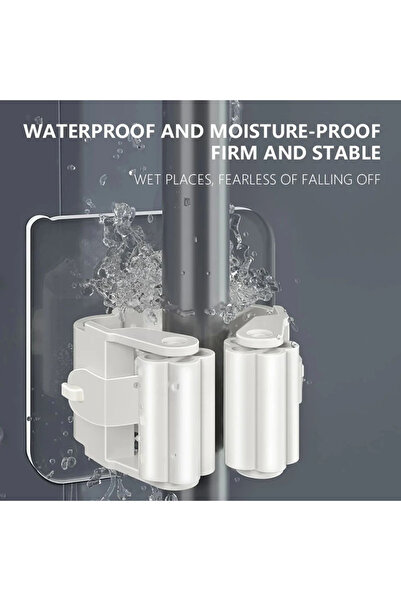 hipiylow 1 Adet Yapışkanlı Pratik Mop Temizlik Fırçası Tutucu Beyaz