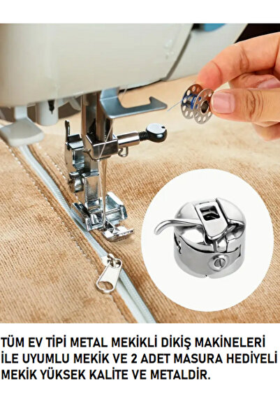 Swart Tüm Ev tipi zigzag ve düz dikiş makineleri için 1 adet metal mekik ve 2...