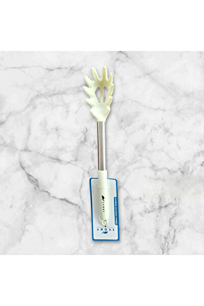 EMPA A V M Ivory Fireproof Non-Stick Steel Handle Silicone Tip Pasta Spoon