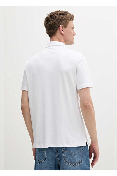 Calvin Klein Men's Polo Neck Cotton T-Shirt - White