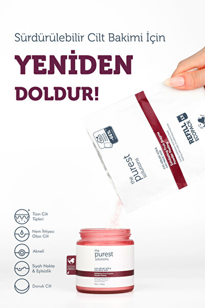 The Purest Solutions Arındırıcı ve Aydınlatıcı Enzim Peeling Toz Temizleyici 55 gr (%0,6 Azelaic Acid & Malic Acid)