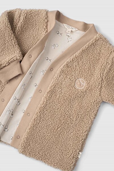 Little Gusto Wellsoft Baby Cardigan Cotton Patterned Beige