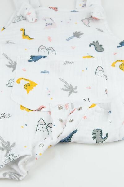 Bondilolly Baby Muslin Gardener Jumpsuit – Κουμπωτό, 100% βαμβάκι