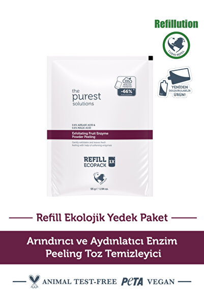 The Purest Solutions Arındırıcı ve Aydınlatıcı Enzim Peeling Toz Temizleyici 55 gr (%0,6 Azelaic Acid & Malic Acid)