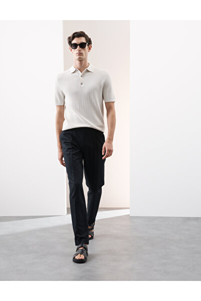 Marks & Spencer Keten Karışımlı Tek Pileli Smart Pantolon