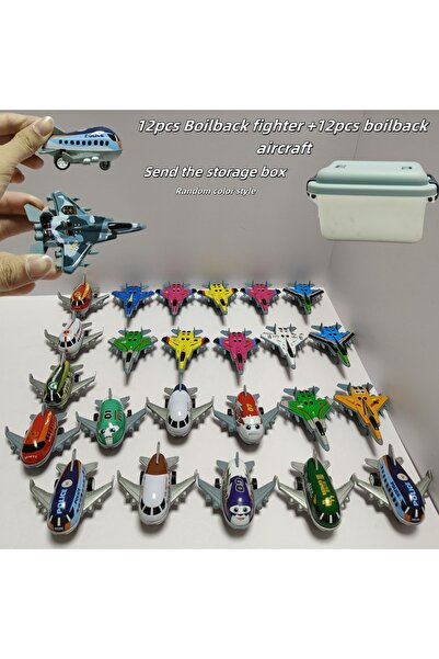Choice مجموعة ألعاب طائرات معدنية قابلة للسحب للخلف، 24 قطعة، صندوق تخزين، تت...
