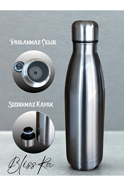 Blissra Paslanmaz Çelik Termos 500 ml – Sızdırmaz Kapaklı, Sıcak Soğuk İçecek Matara, Çelik Su Şişesi