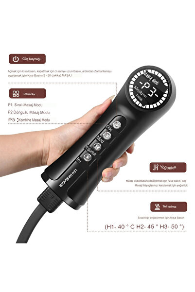 Mega Plus Diz Bacak Ayak için - Isıtmalı - Hava Sıkıştırmalı Masaj Aleti Kas Artrit Ağrısı - Eklem Terapisi