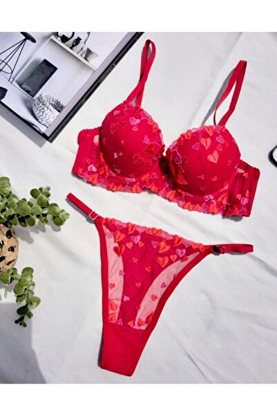 ARONA مجموعة حمالة الصدر الرومانسية على شكل قلب