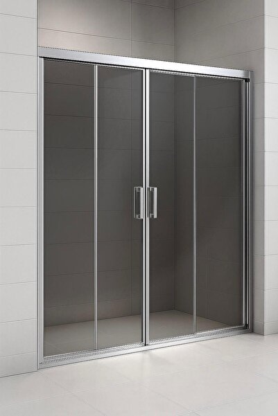 Durul Duşakabin Füme Temper Cam Elegant Seri Ön Cephe Krom Profil - Yükseklik: 190 cm