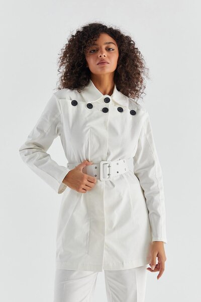 MARKALİSTE Lassie Trench Suit Ecru