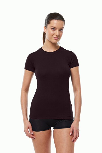 Malabadi Women's Brown Round Neck Short Sleeve Modal Body 191