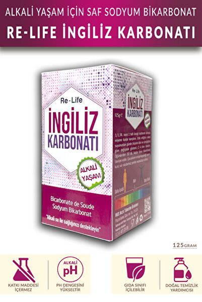 Relife Saf İngiliz Karbonatı 125 Gr Sodyum Bikarbonat Alkali Yaşam