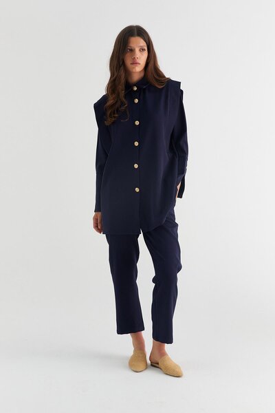 MARKALİSTE Navy Blue Kayla Crepe Set