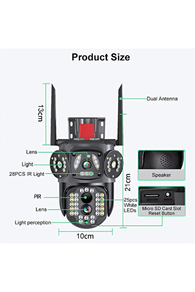 Blasko M145 4K 12MP 3-in-1 Wireless Surveillance Camera, Auto-Rotation, Smart Tracking IP66