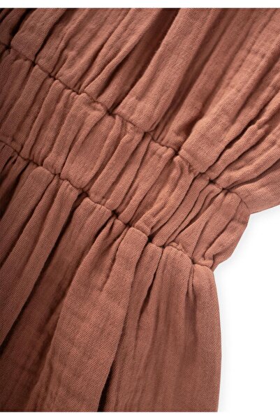 Cigit Βιολογικό Ρουστίκ Κοριτσίστικο Φόρεμα 2-9 ετών Καφέ