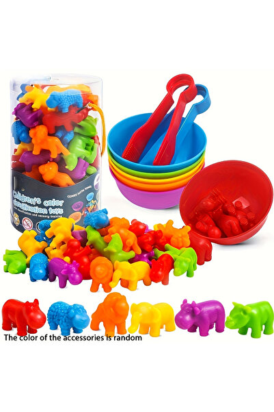 Choice ألعاب عد الحيوانات الأفريقية، لعبة مطابقة مع وعاء فرز، تصنيف الألوان ا...