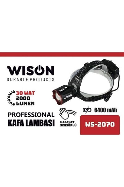 Wıson Ws-2070 2000 Lümen 30 Watt Profesyonel Kafa Lambası Kafa Feneri