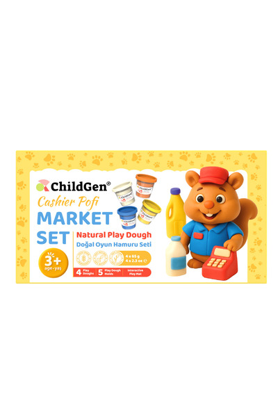 ChildGen Natural Play Dough Cute Paws - Grocery Set
