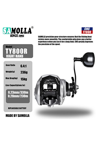 Choice بكرة صيد سمك كبيرة جديدة من سامولا لليد اليمنى، مقاومة للماء في المياه...