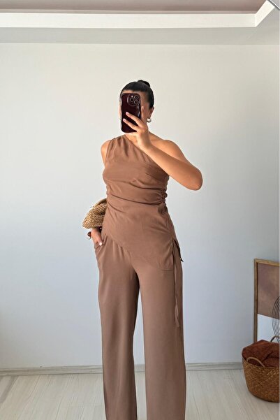 Güneş One Shoulder Asymmetrical Blouse & Palazzo Pants Set – Cles Couture