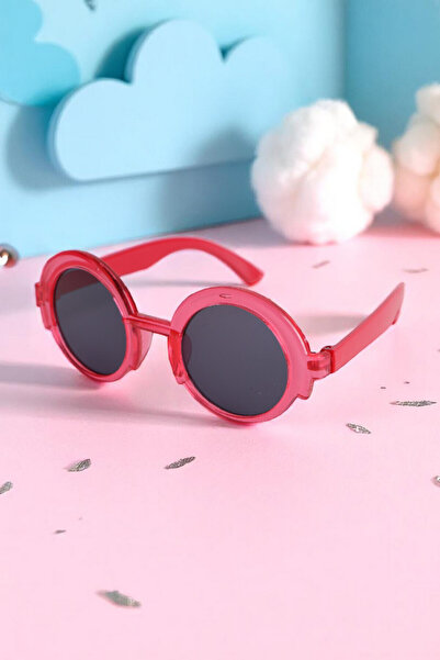 Chunky Frame Round Glittery 0-10 Years Uv400 Certified Red Children's Sunglasses