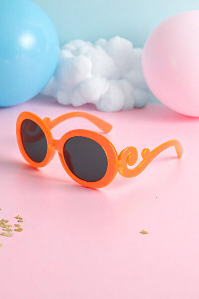 Chunky Frame Round Matte 0-10 Years Uv400 Certified Orange Children's Sunglasses