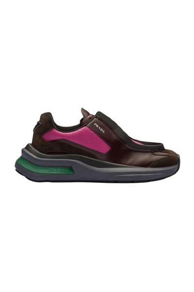 Prada Sport Panelled Round Toe Thick Sole Sneaker