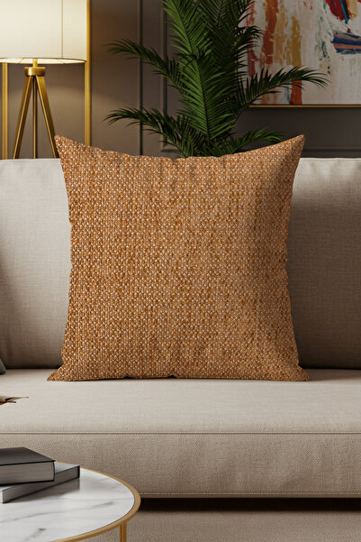 Sezyon غطاء وسادة زيرنا منقوش مقاس 50x50 بلون بني كستنائي