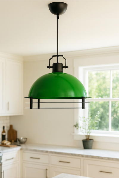 HOMİNG Sven Yeşil Metal Kafesli Sarkıt Kafe Restoran Mutfak Antre AYD-3586