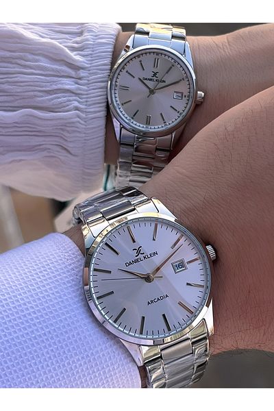 Daniel Klein Steel Cord Couple Special 3 Atm Water Resistant Couple Watch Cf.Dk.10010.1