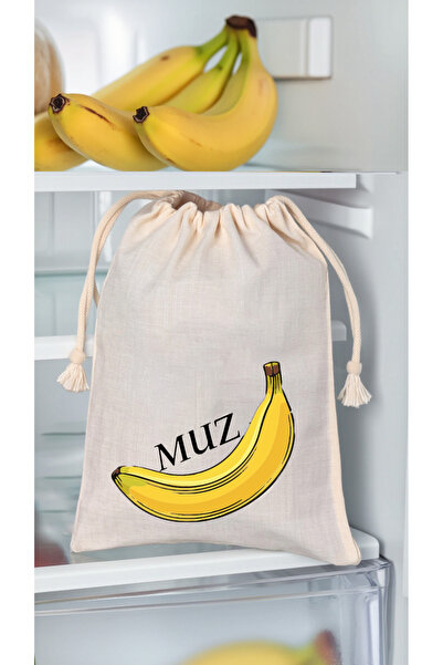 APRENDİ Sebze - Meyve Kesesi / Torbası Buzdolabı Organizer (MUZ) 25x35