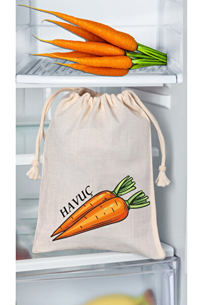 APRENDİ Sebze - Meyve Kesesi / Torbası Buzdolabı Organizer (HAVUÇ) 25x35