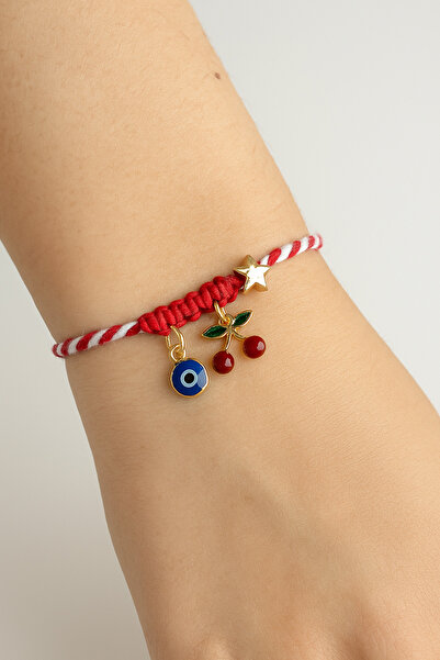 BIJUTERI Kiraz & Nazar Boncuklu Yıldız Marteniçka Bileklik