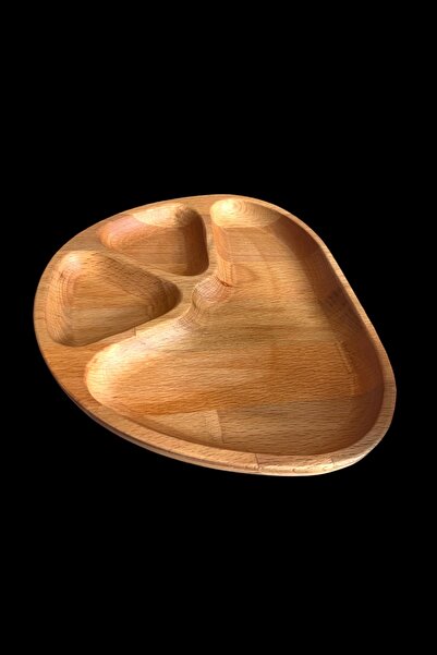 Ayd ahşap Ahşap Çok Bölmeli Kahvaltı Tabağı – Çerezlik Sunum Tabağı – Kimyasal İçermez, Yerli Üretim