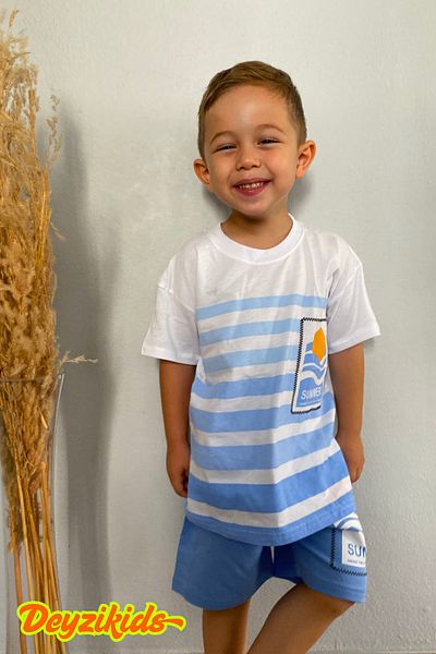Deyzikids Printed T-Shirt Children's Girls and Boys Tracksuit Set Cute and Cool Casual T-Shirt and Bottom Top 4-10 Years