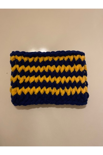 CNSASF Sarı Lacivert Taraftar Boyunluk/El Örgüsü Puffy Boyunluk
