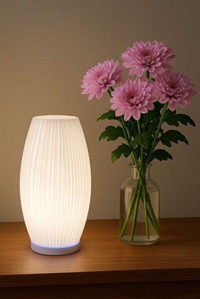 GENERAL Çizgili Tasarımlı Masa Lambası – Dekoratif Gece Lambası ve Abajur